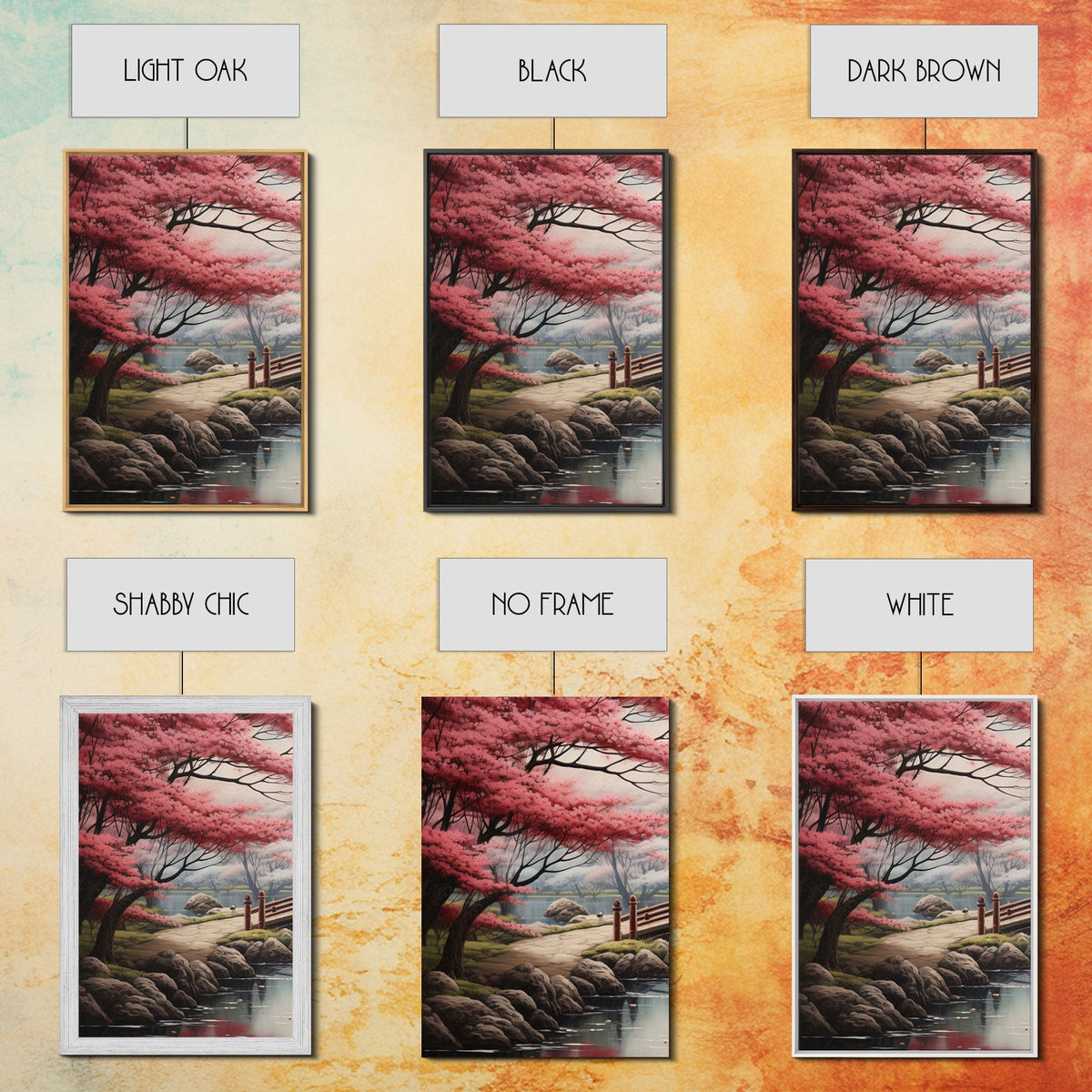 Japanese Print, Landscape Wall Art, Canvas Print, 3 Piece