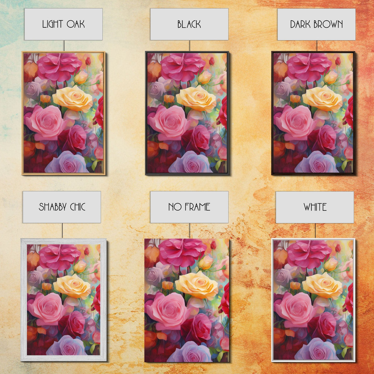 Roses Wall Art, Canvas Print, 3 Piece Wall Art