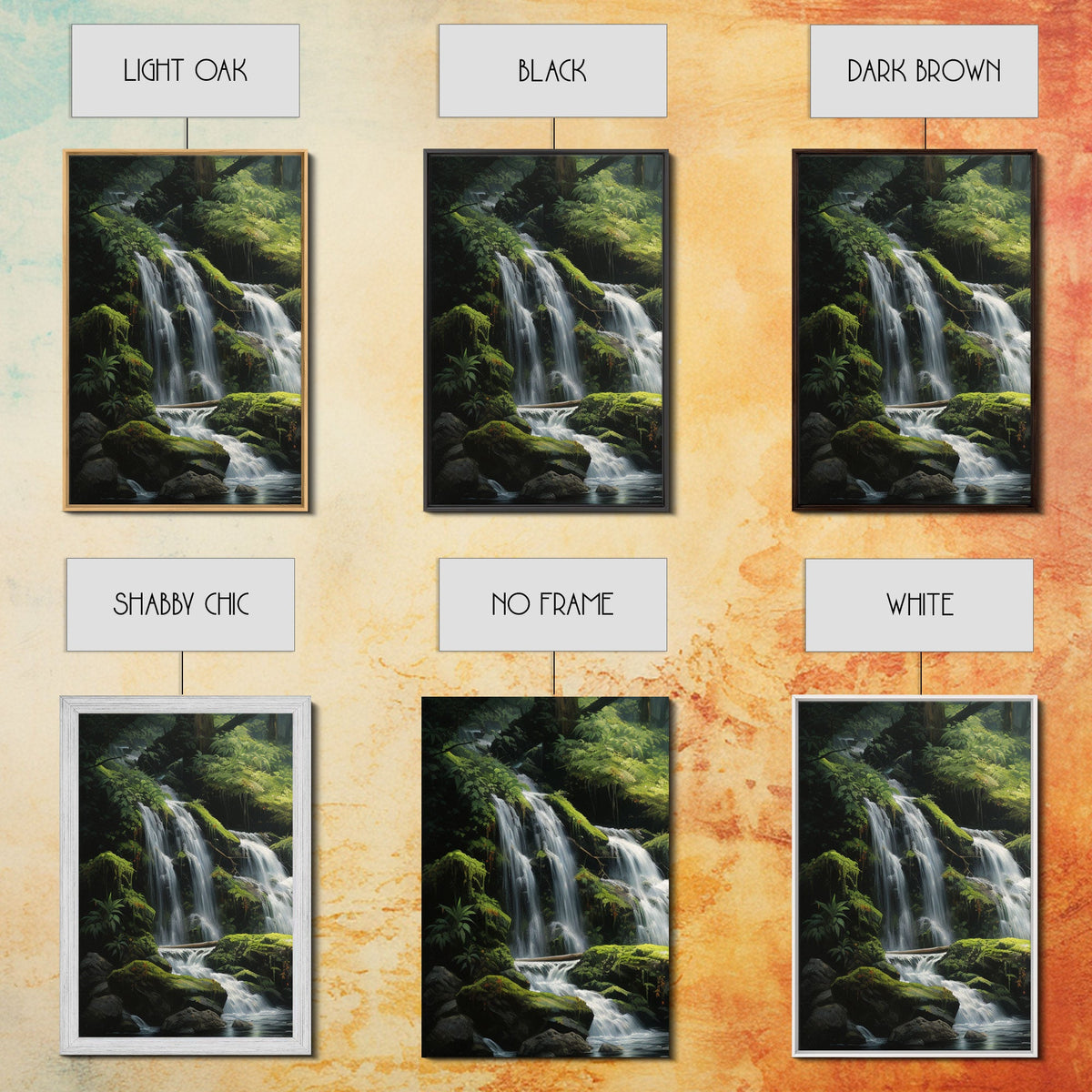 Waterfalls Wall Art, Canvas Print, 3 Piece Wall Art