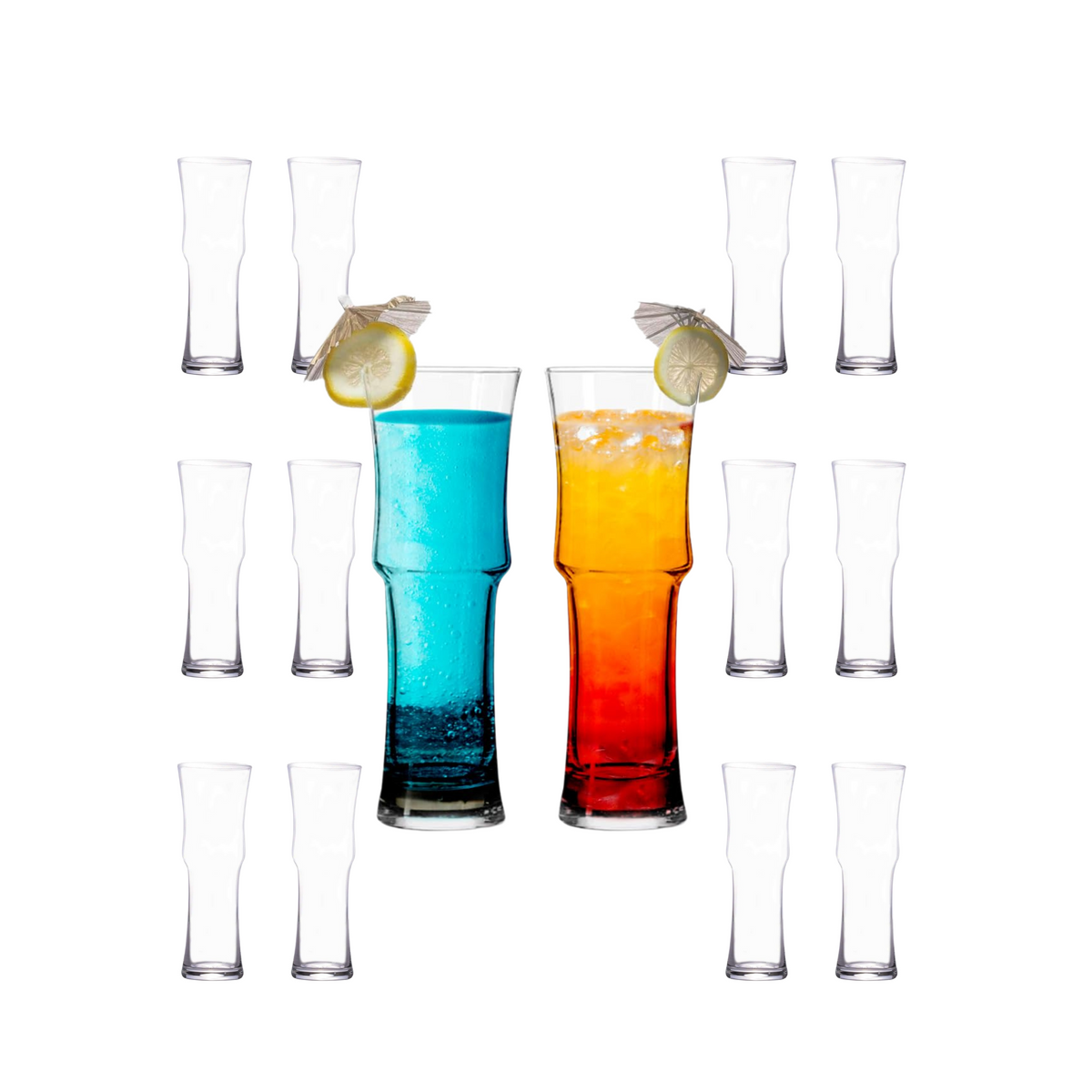 Tall Napoli Hurricane Cocktail Glasses - (15oz)