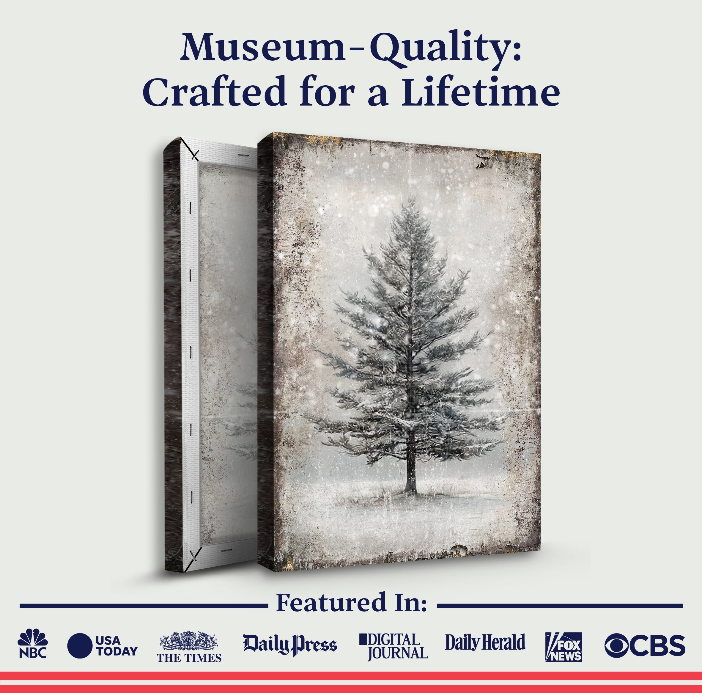 Vintage Christmas Tree Wall Art VIII