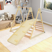 5-in-1 Indoor Jungle Gym Foldable Playset with Fun Slide and Adjustable Swing