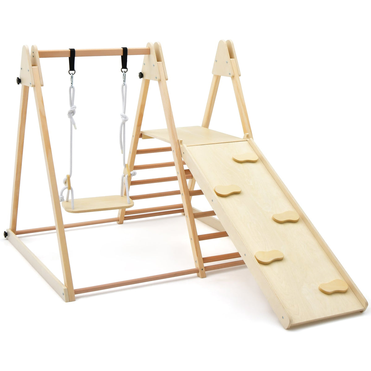 5-in-1 Indoor Jungle Gym Foldable Playset with Fun Slide and Adjustable Swing