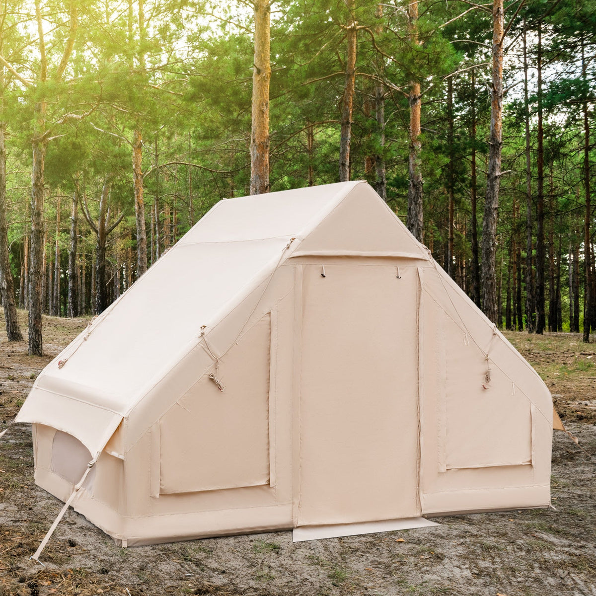 Inflatable Camping Tent 2/4/6 Pump-Beige