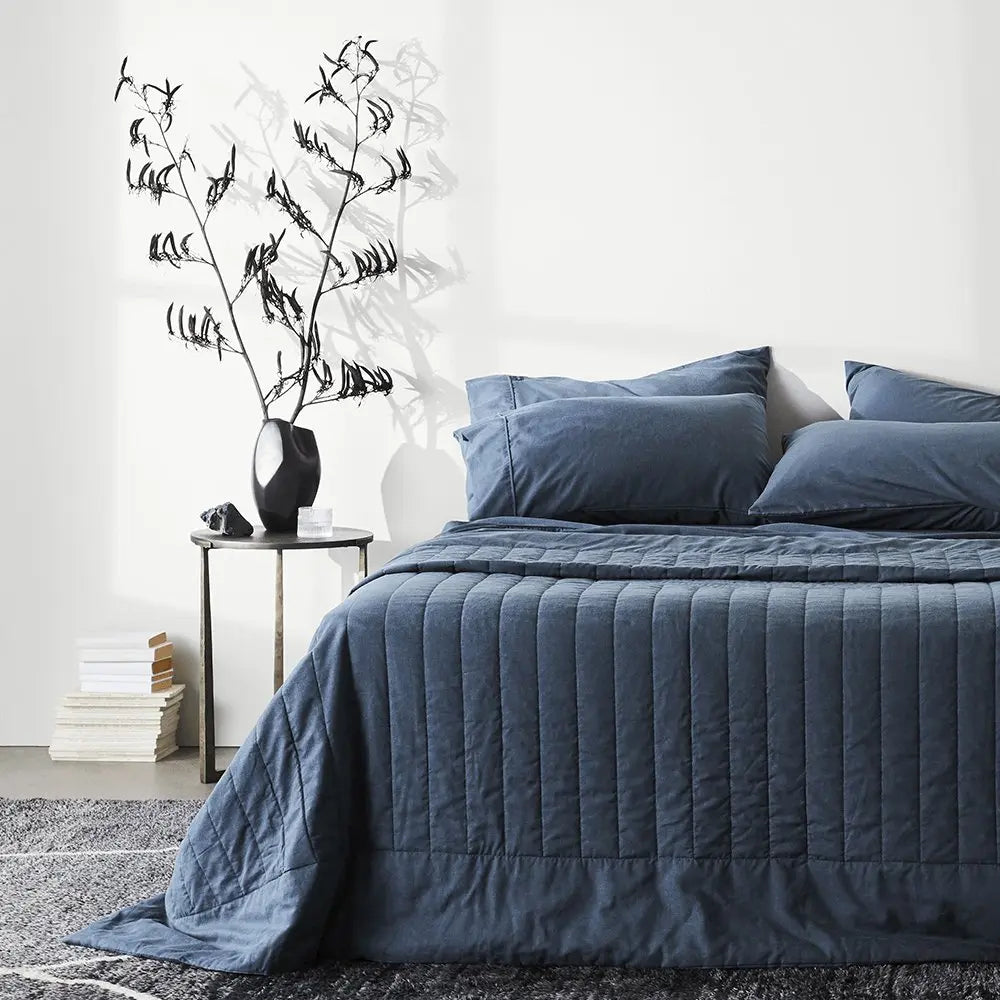 Linen + Bamboo Quilted Coverlet
