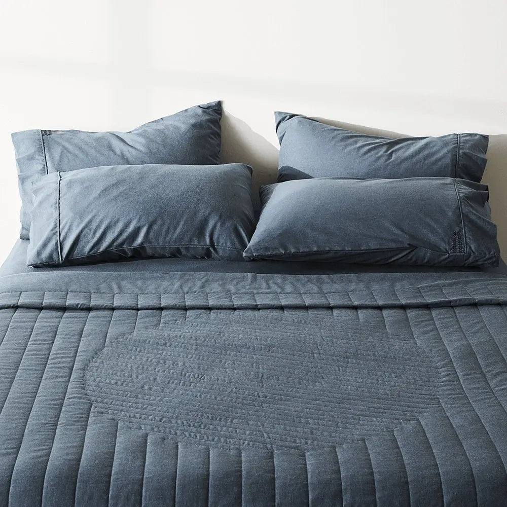 Linen + Bamboo Quilted Coverlet