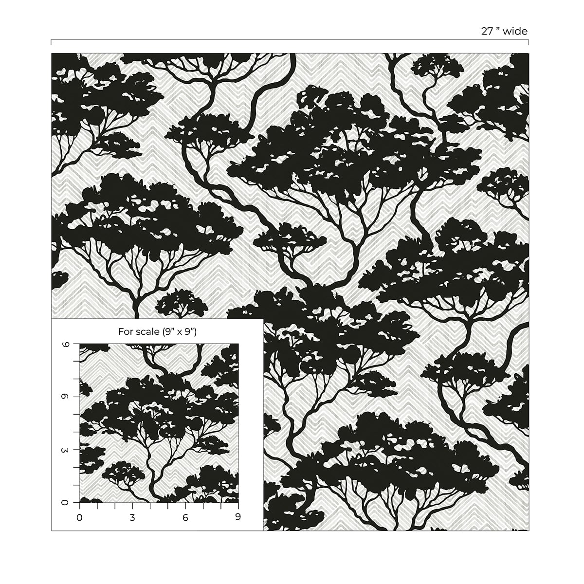 Japandi Style Nara Bonsai Botanical Stringcloth Unpasted Wallpaper