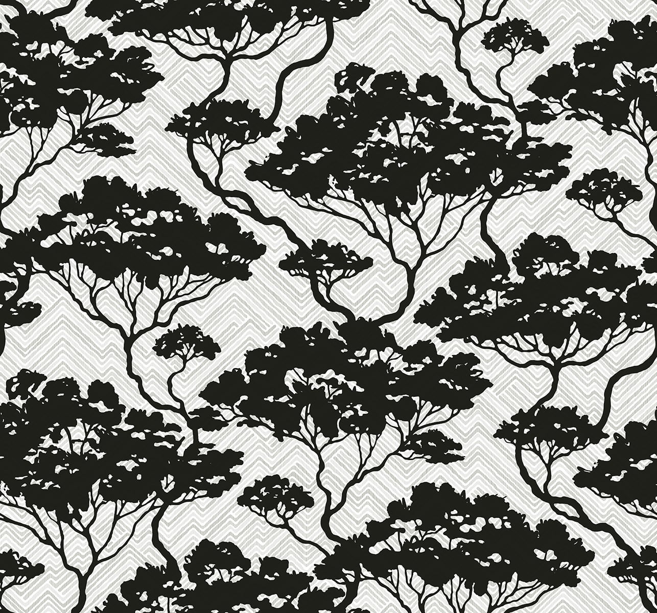 Japandi Style Nara Bonsai Botanical Stringcloth Unpasted Wallpaper