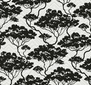 Japandi Style Nara Bonsai Botanical Stringcloth Unpasted Wallpaper