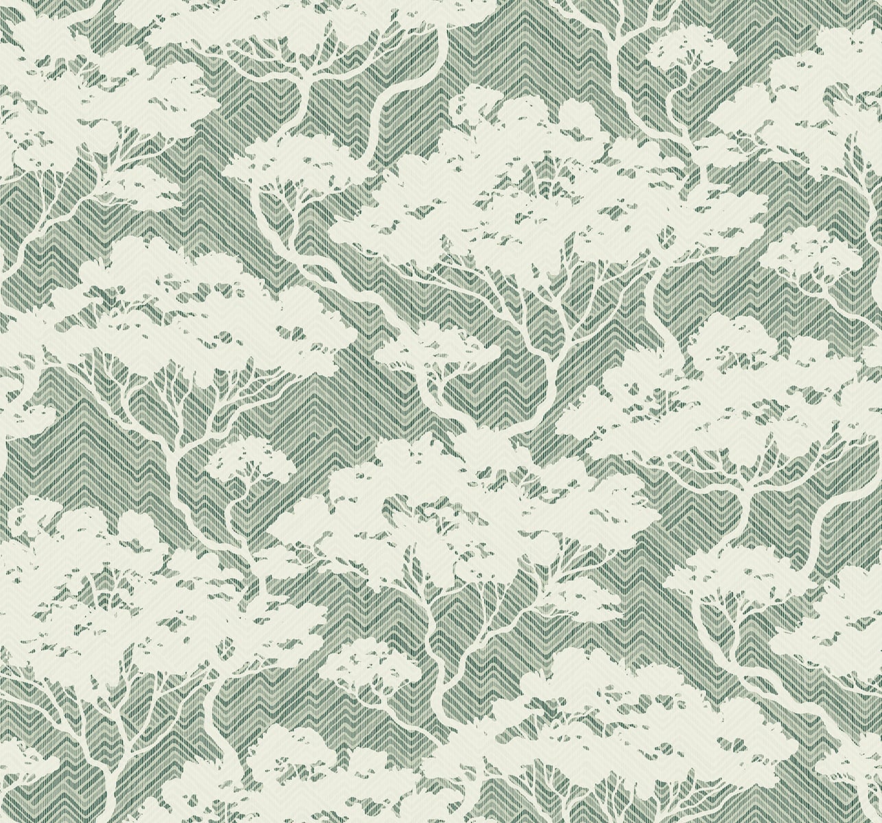 Japandi Style Nara Bonsai Botanical Stringcloth Unpasted Wallpaper