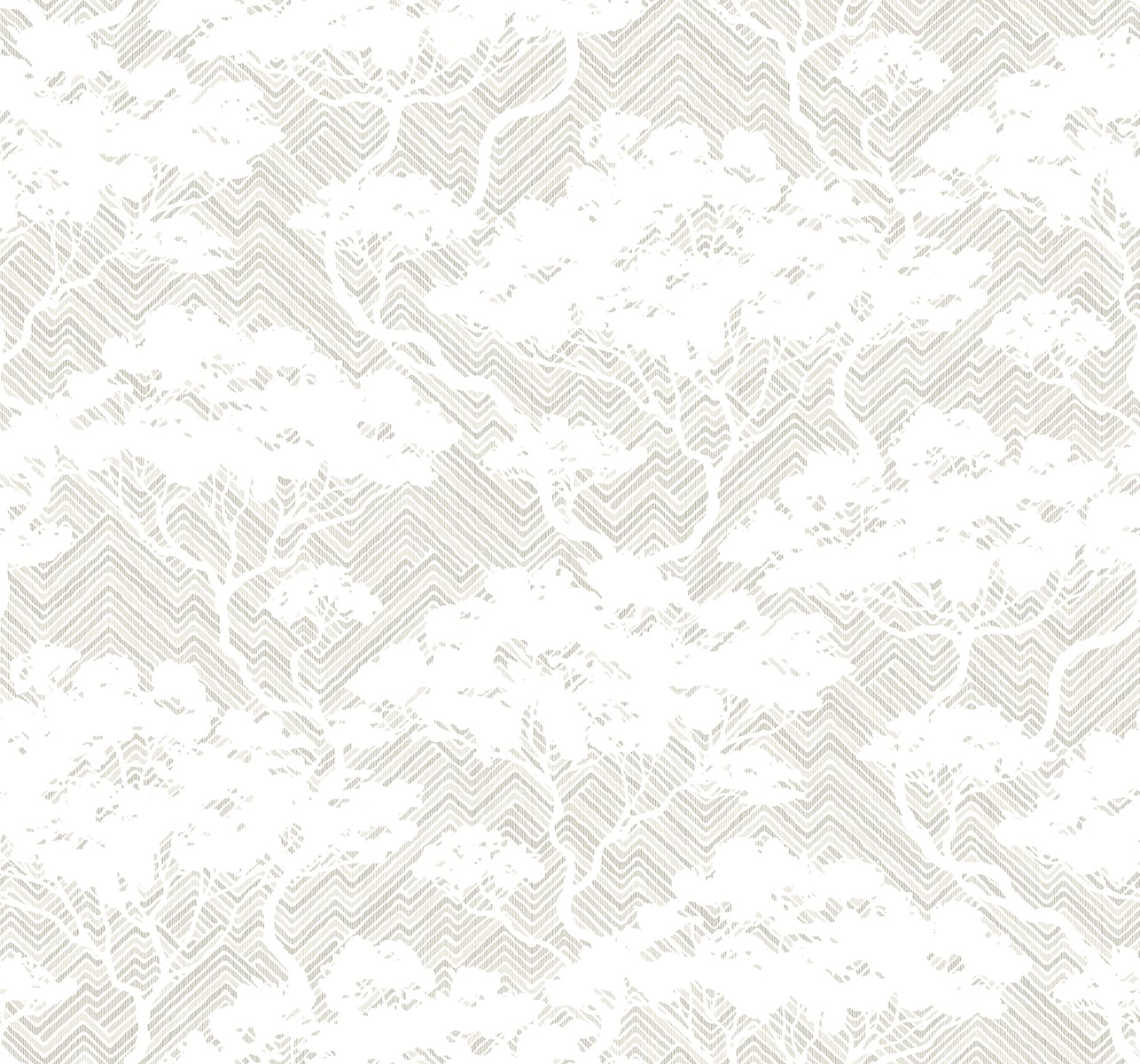 Japandi Style Nara Bonsai Botanical Stringcloth Unpasted Wallpaper