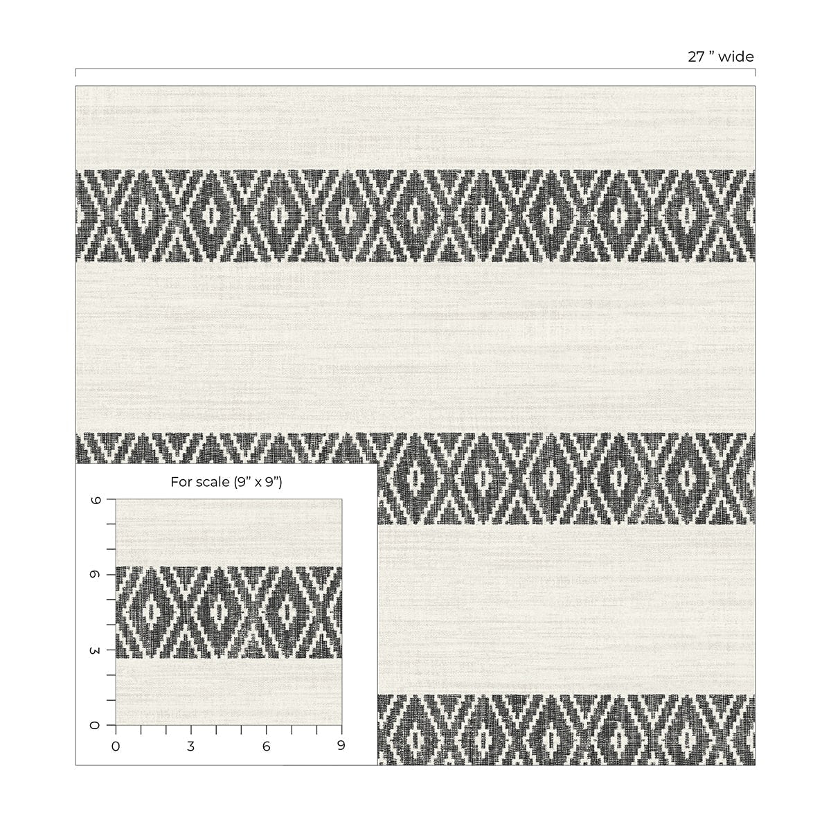Alani Geo Stripe Embossed Vinyl Unpasted Wallpaper