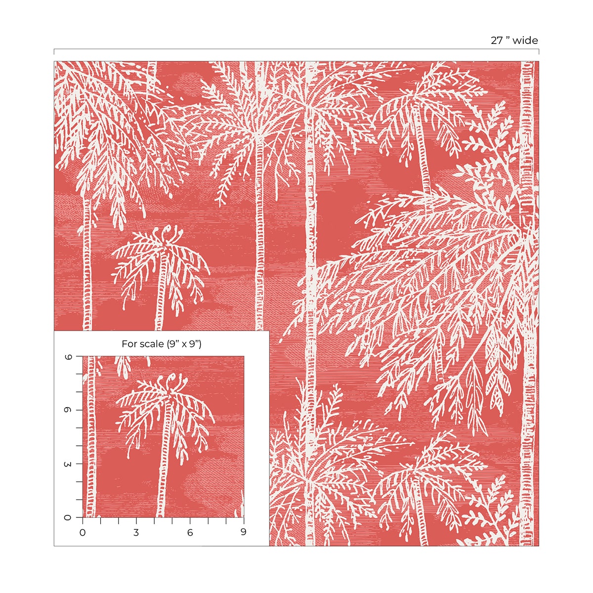 Palm Grove Embossed Vinyl Unpasted Wallpaper