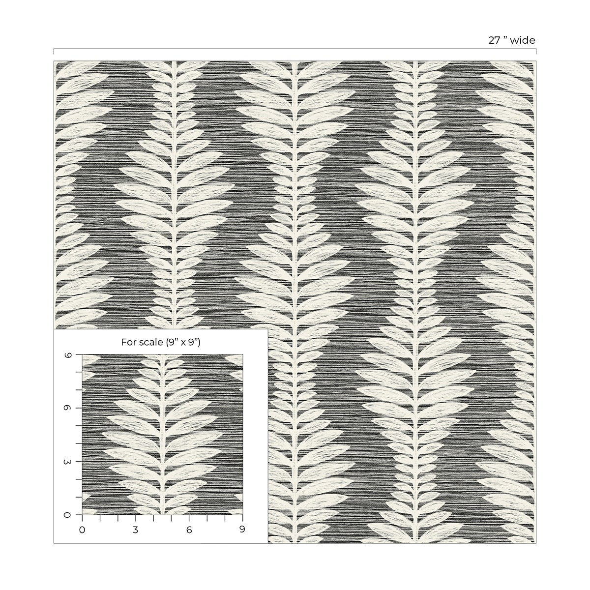 Carina Leaf Ogee Embossed Vinyl Unpasted Wallpaper
