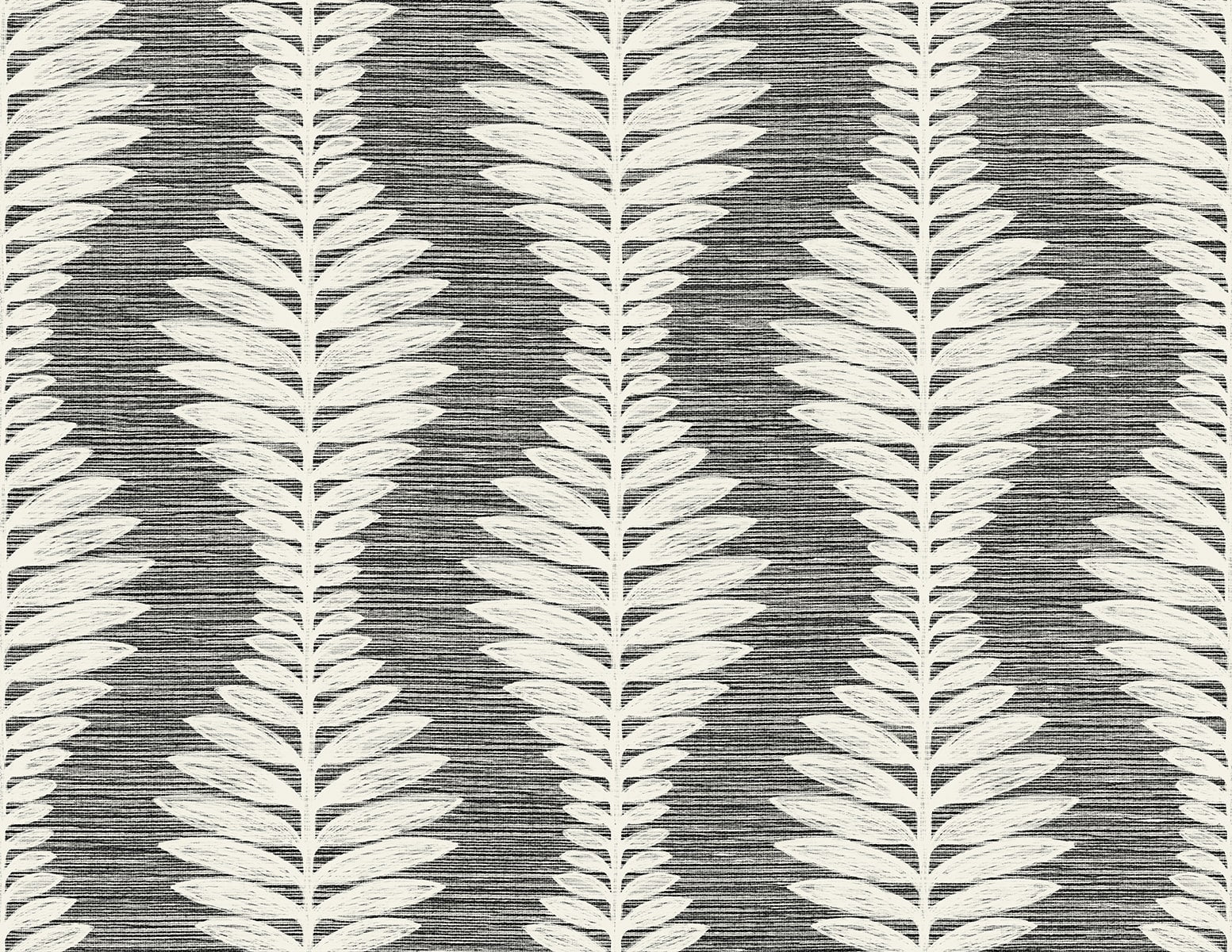 Carina Leaf Ogee Embossed Vinyl Unpasted Wallpaper
