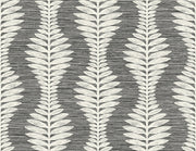 Carina Leaf Ogee Embossed Vinyl Unpasted Wallpaper