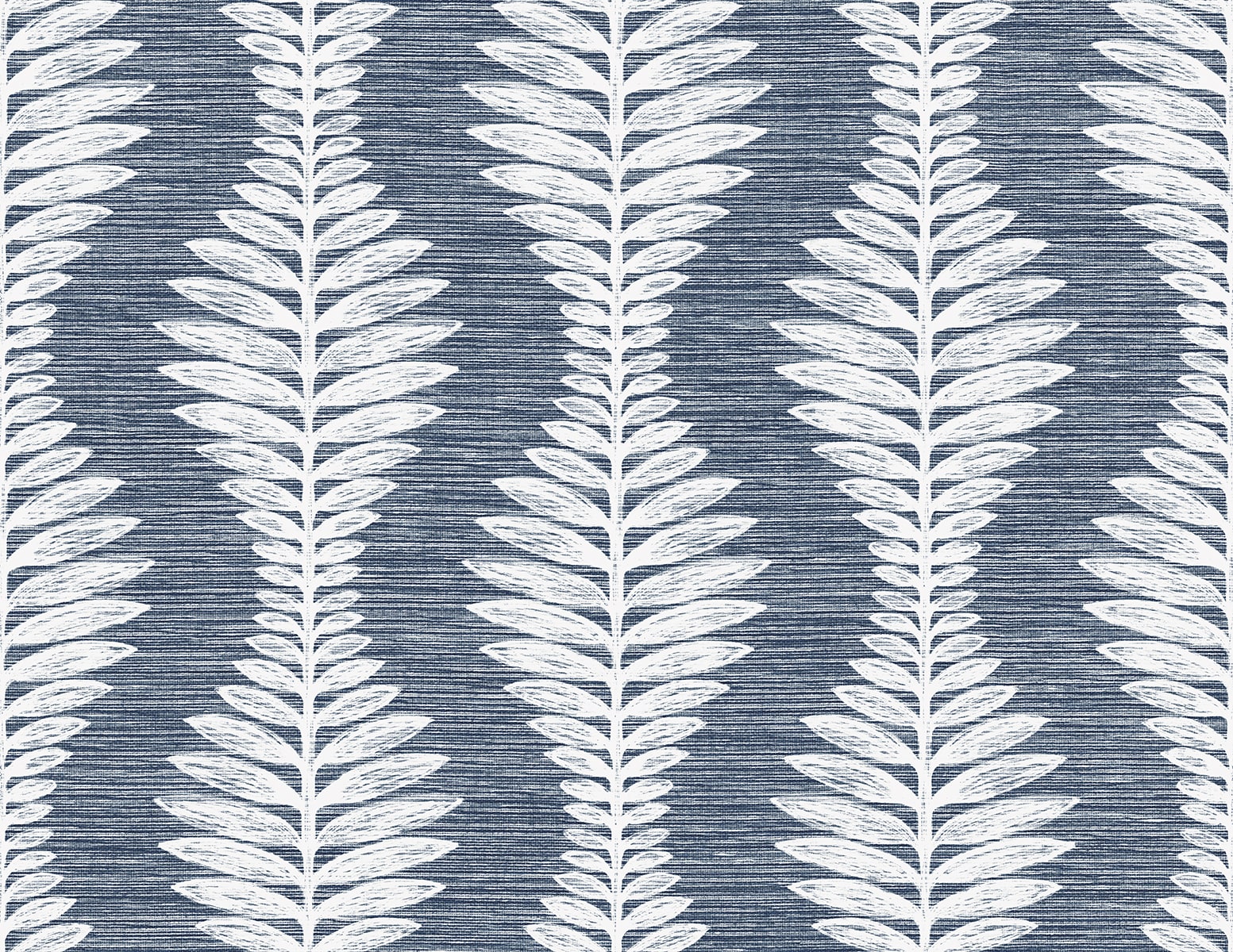 Carina Leaf Ogee Embossed Vinyl Unpasted Wallpaper