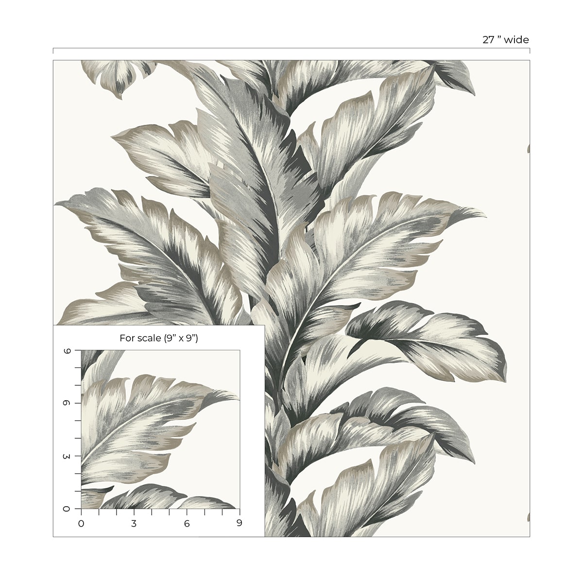 Banana Springs Palm Leaf Embossed Vinyl Unpasted Wallpaper