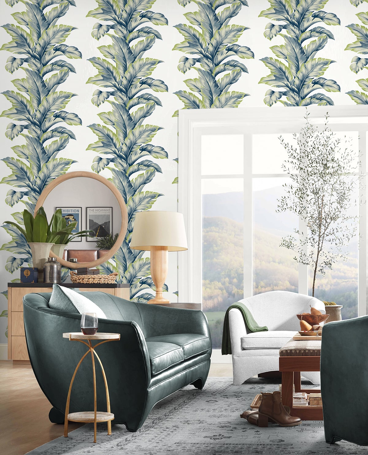 Banana Springs Palm Leaf Embossed Vinyl Unpasted Wallpaper