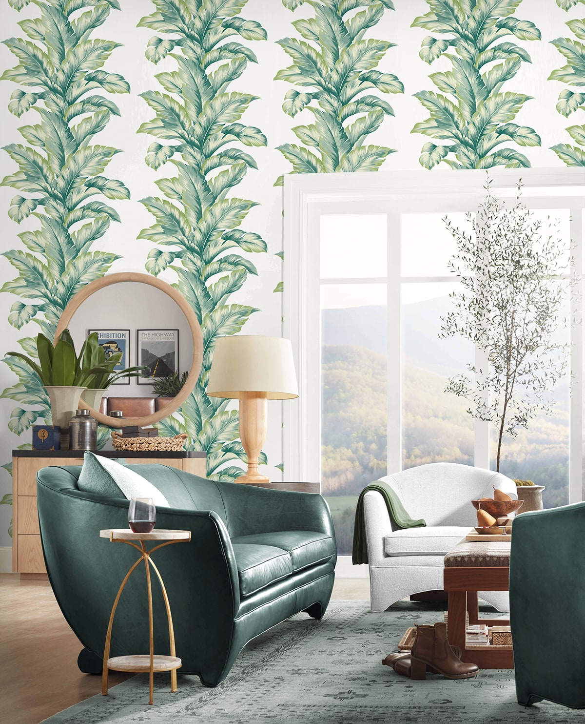 Banana Springs Palm Leaf Embossed Vinyl Unpasted Wallpaper