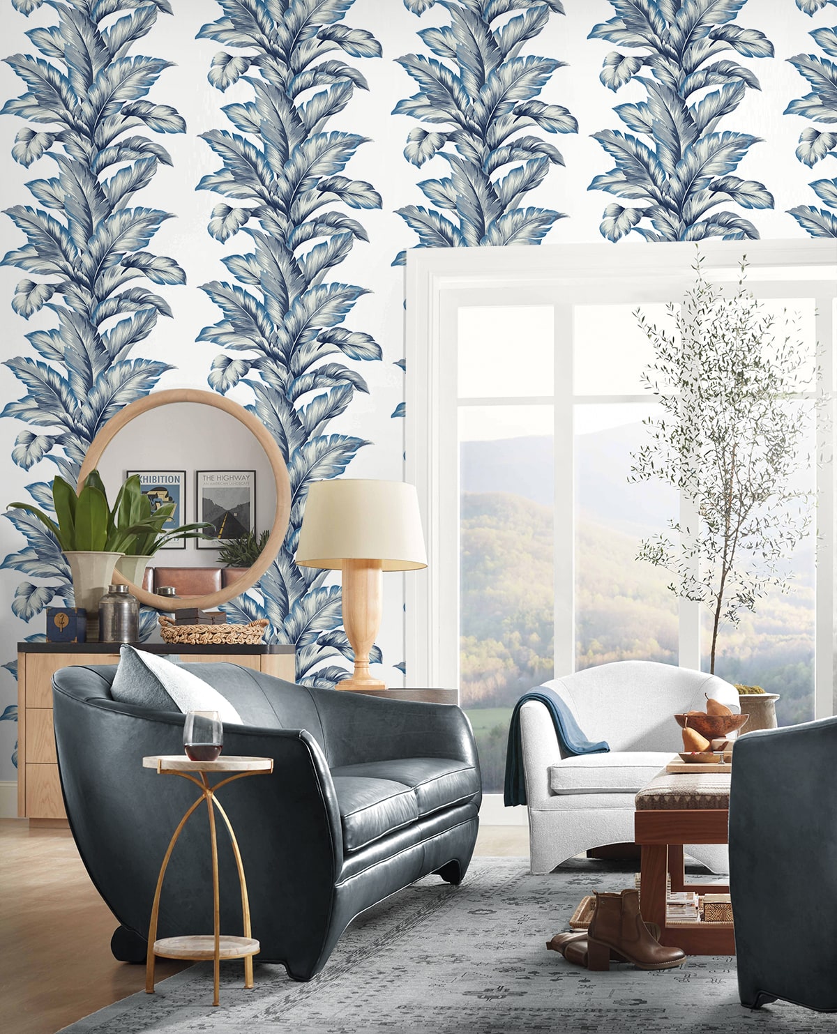 Banana Springs Palm Leaf Embossed Vinyl Unpasted Wallpaper