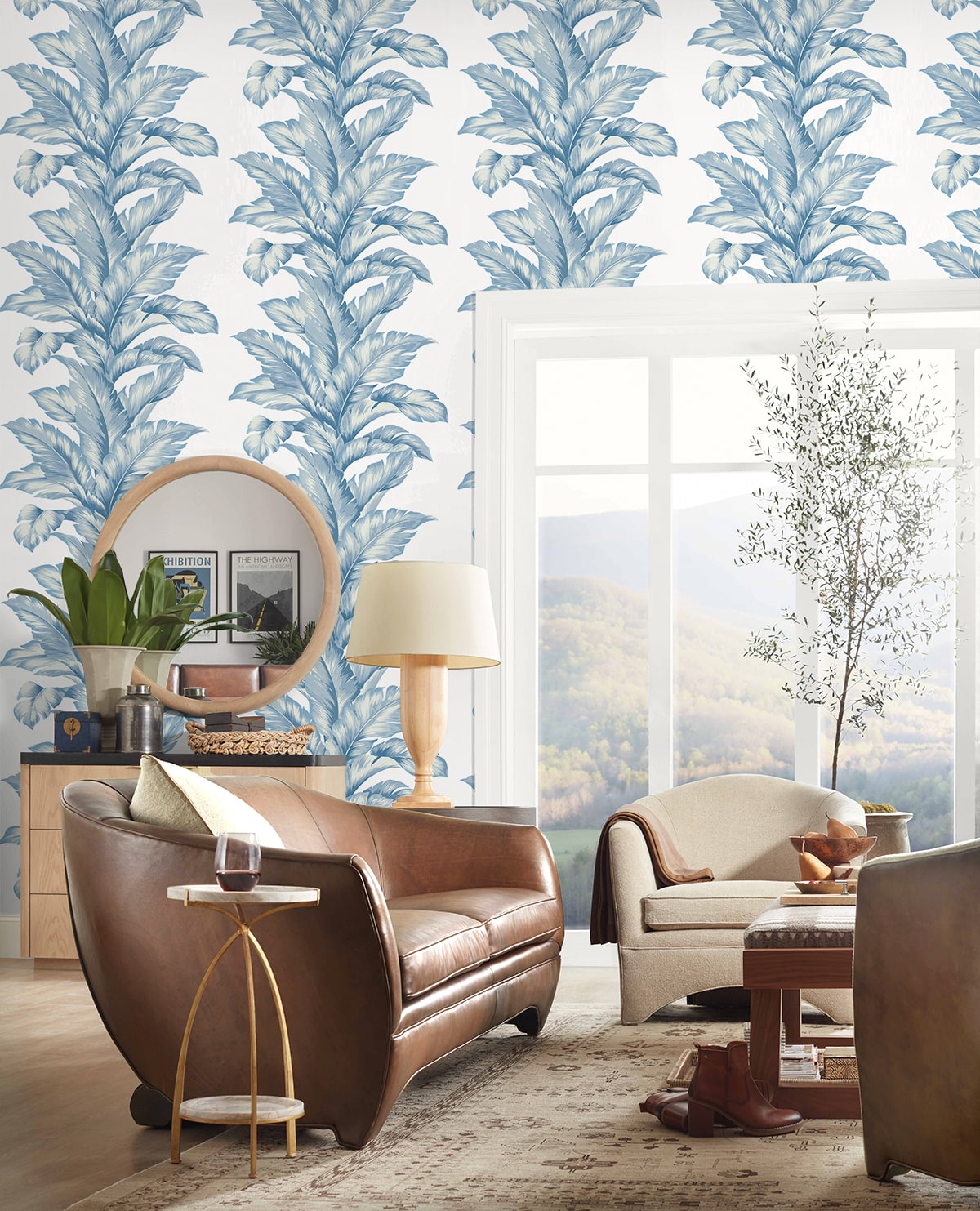 Banana Springs Palm Leaf Embossed Vinyl Unpasted Wallpaper
