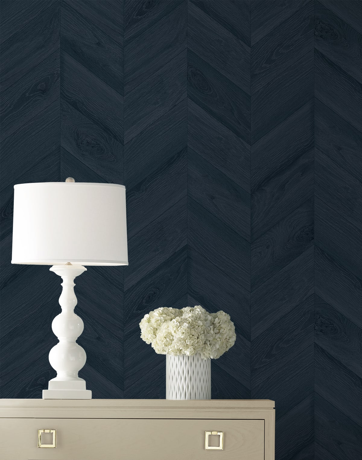 Keone Bay Chevron Embossed Vinyl Unpasted Wallpaper