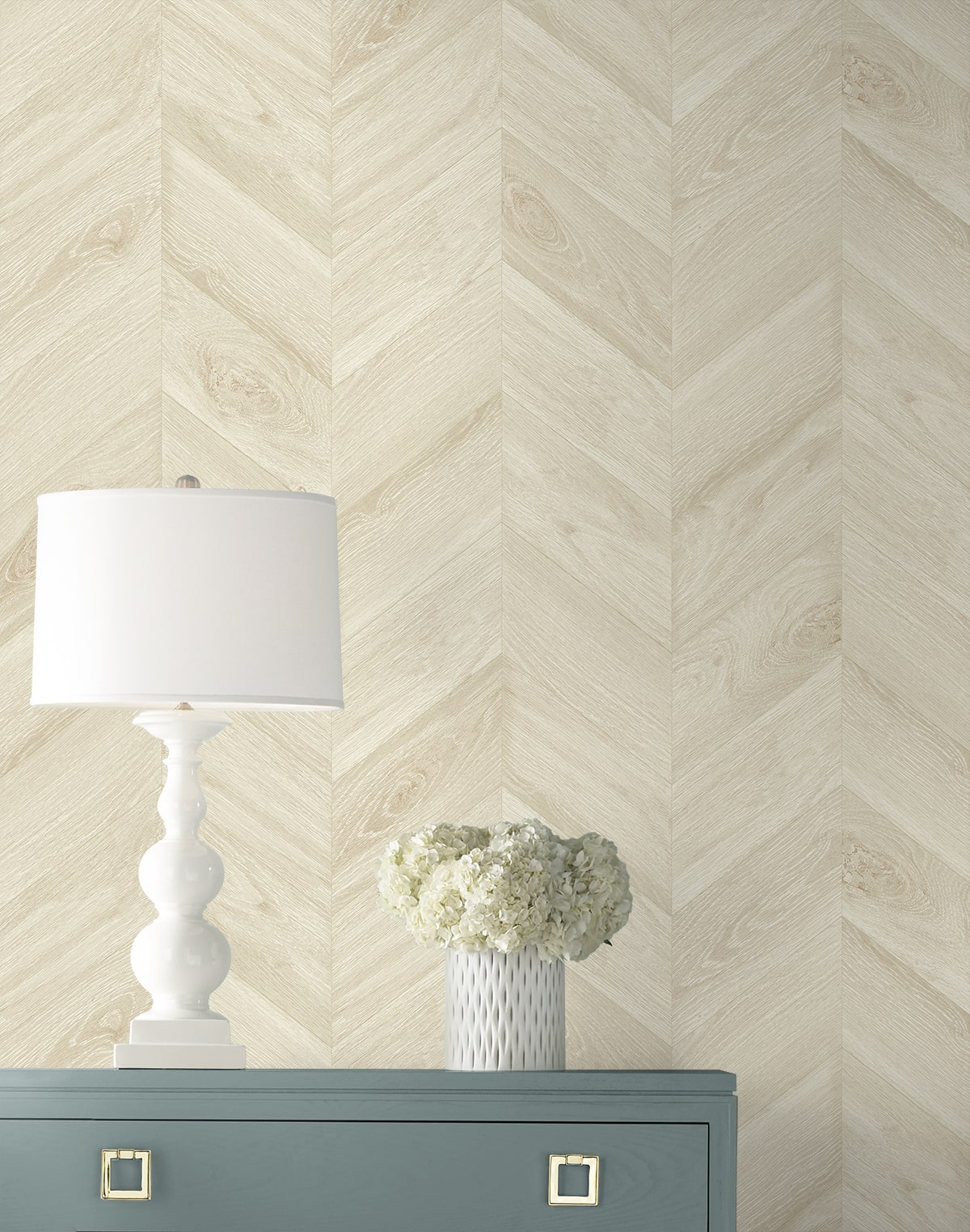 Keone Bay Chevron Embossed Vinyl Unpasted Wallpaper