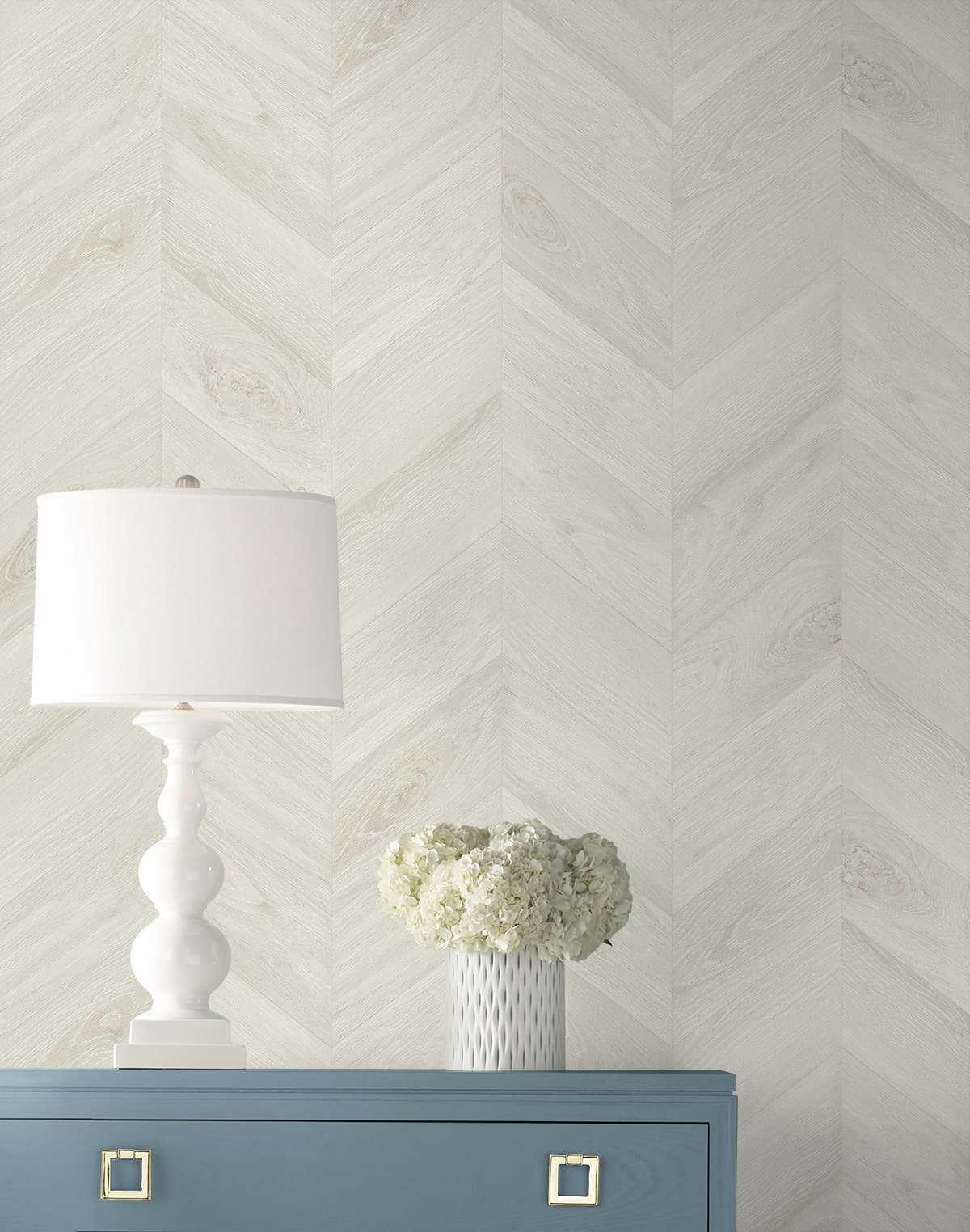 Keone Bay Chevron Embossed Vinyl Unpasted Wallpaper