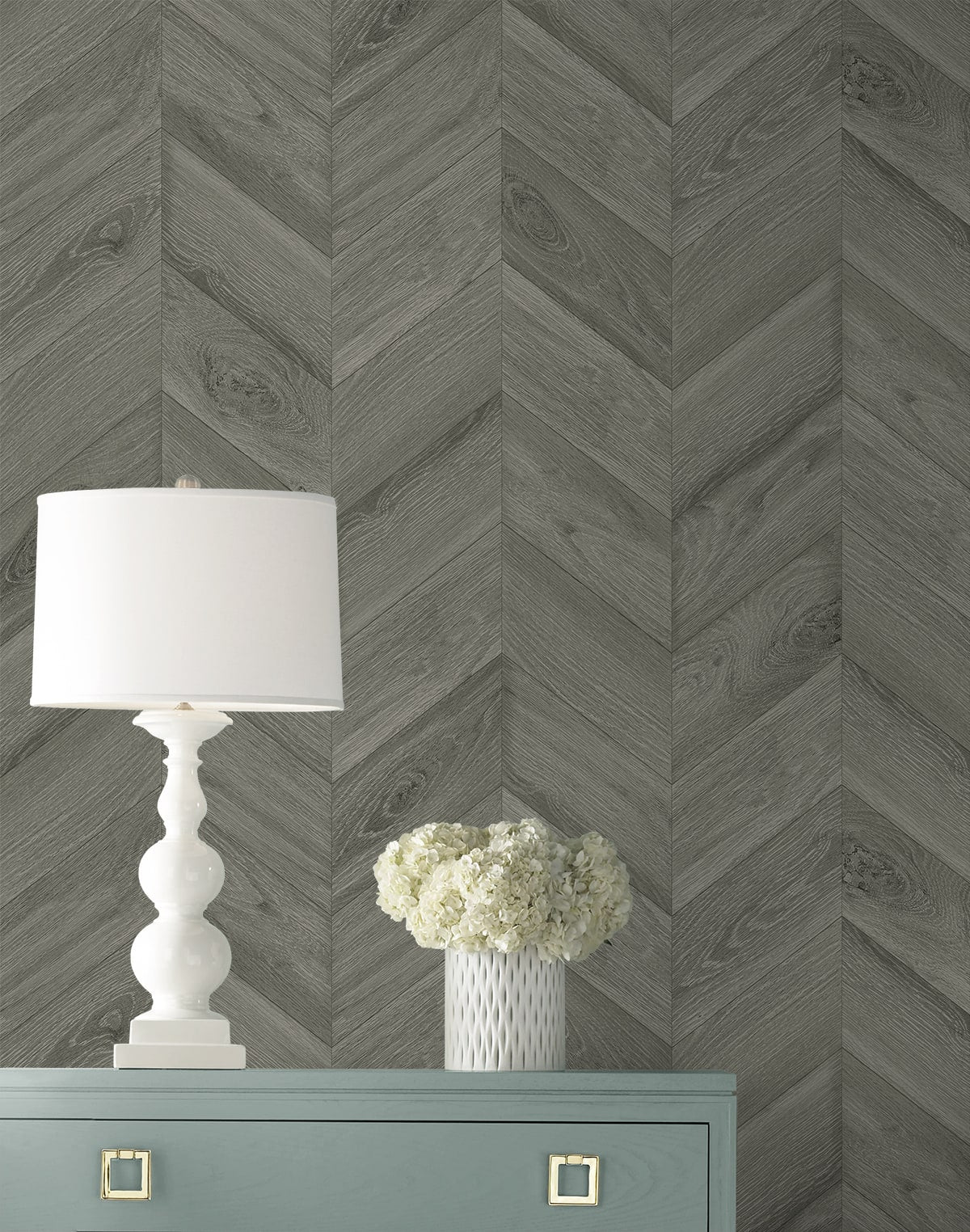 Keone Bay Chevron Embossed Vinyl Unpasted Wallpaper