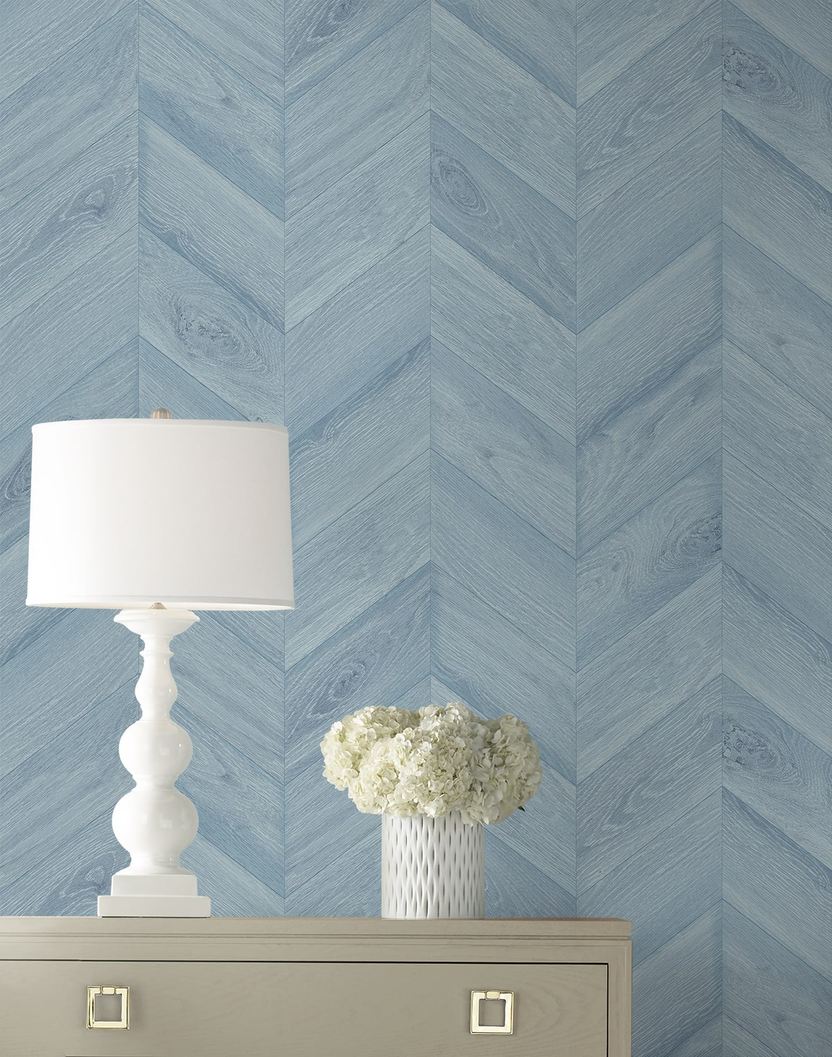 Keone Bay Chevron Embossed Vinyl Unpasted Wallpaper