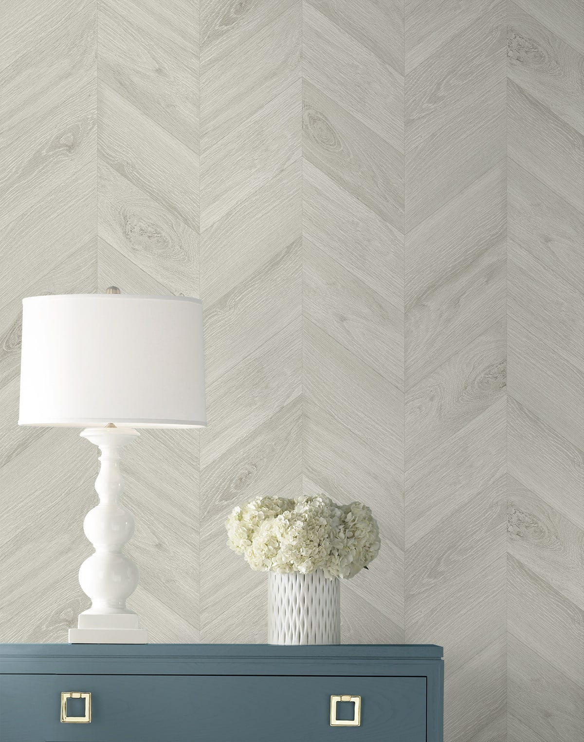 Keone Bay Chevron Embossed Vinyl Unpasted Wallpaper