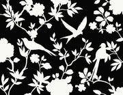 Kauai Bird Toile Embossed Vinyl Unpasted Wallpaper