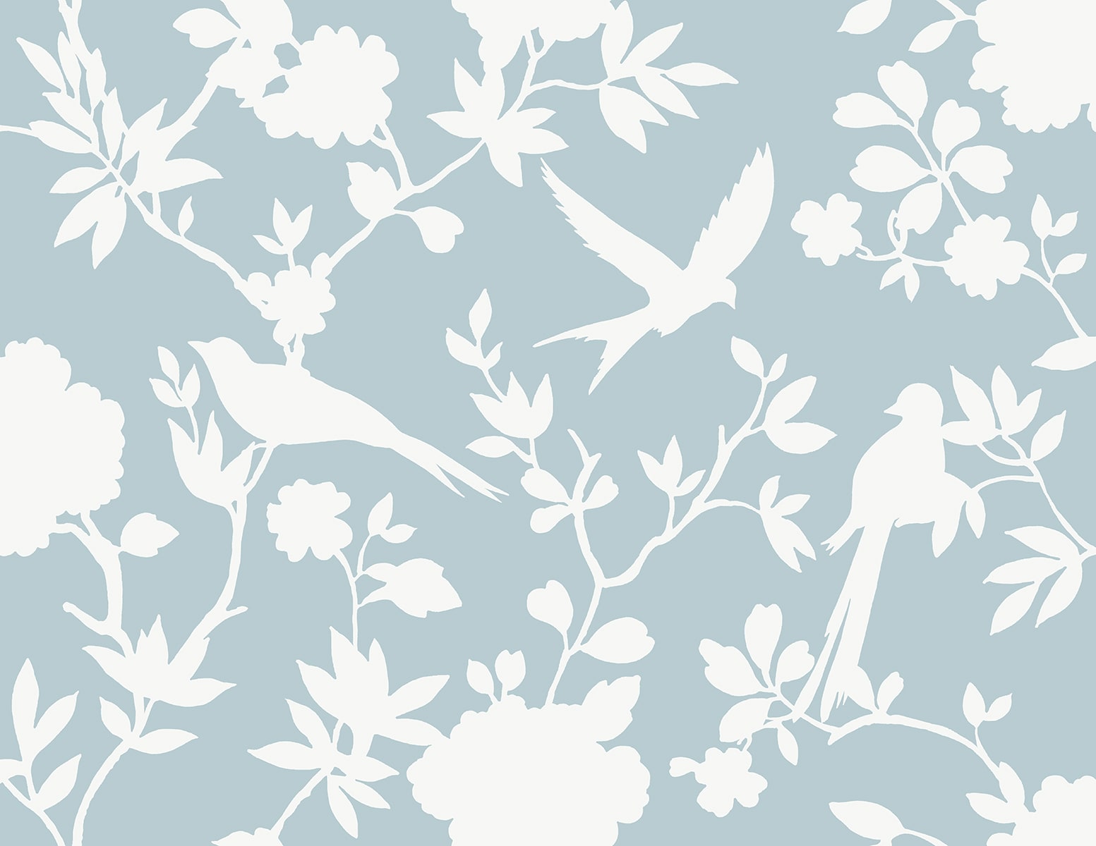 Kauai Bird Toile Embossed Vinyl Unpasted Wallpaper