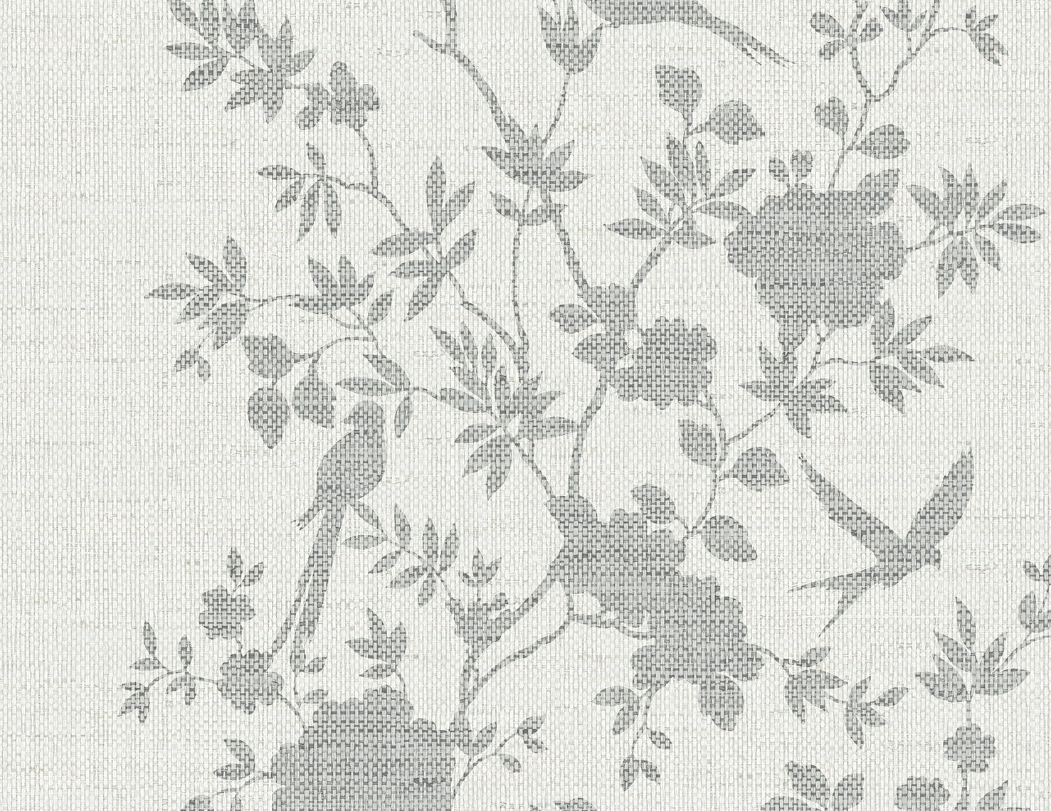 Aloha Bird Trail Chinoiserie Embossed Vinyl Unpasted Wallpaper