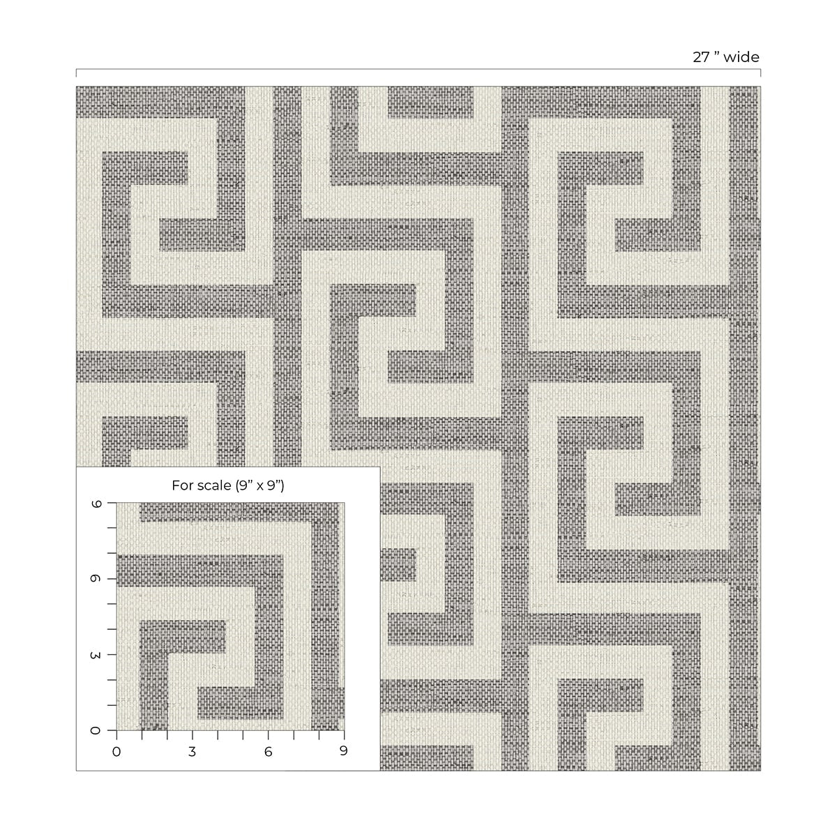 Luna Retreat Greek Key Embossed Vinyl Unpasted Wallpaper