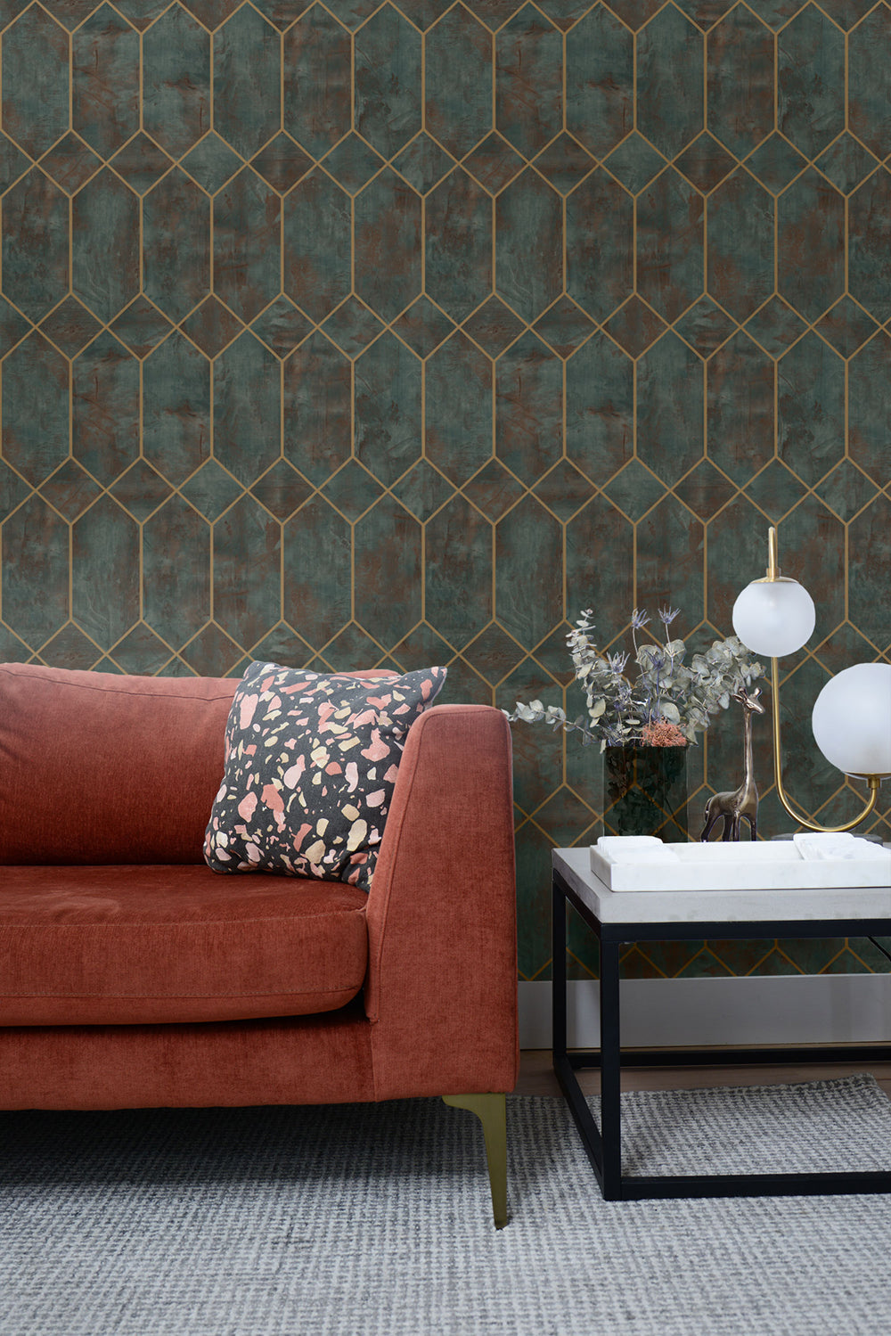 Living with Art Geometric Faux Unpasted Wallpaper