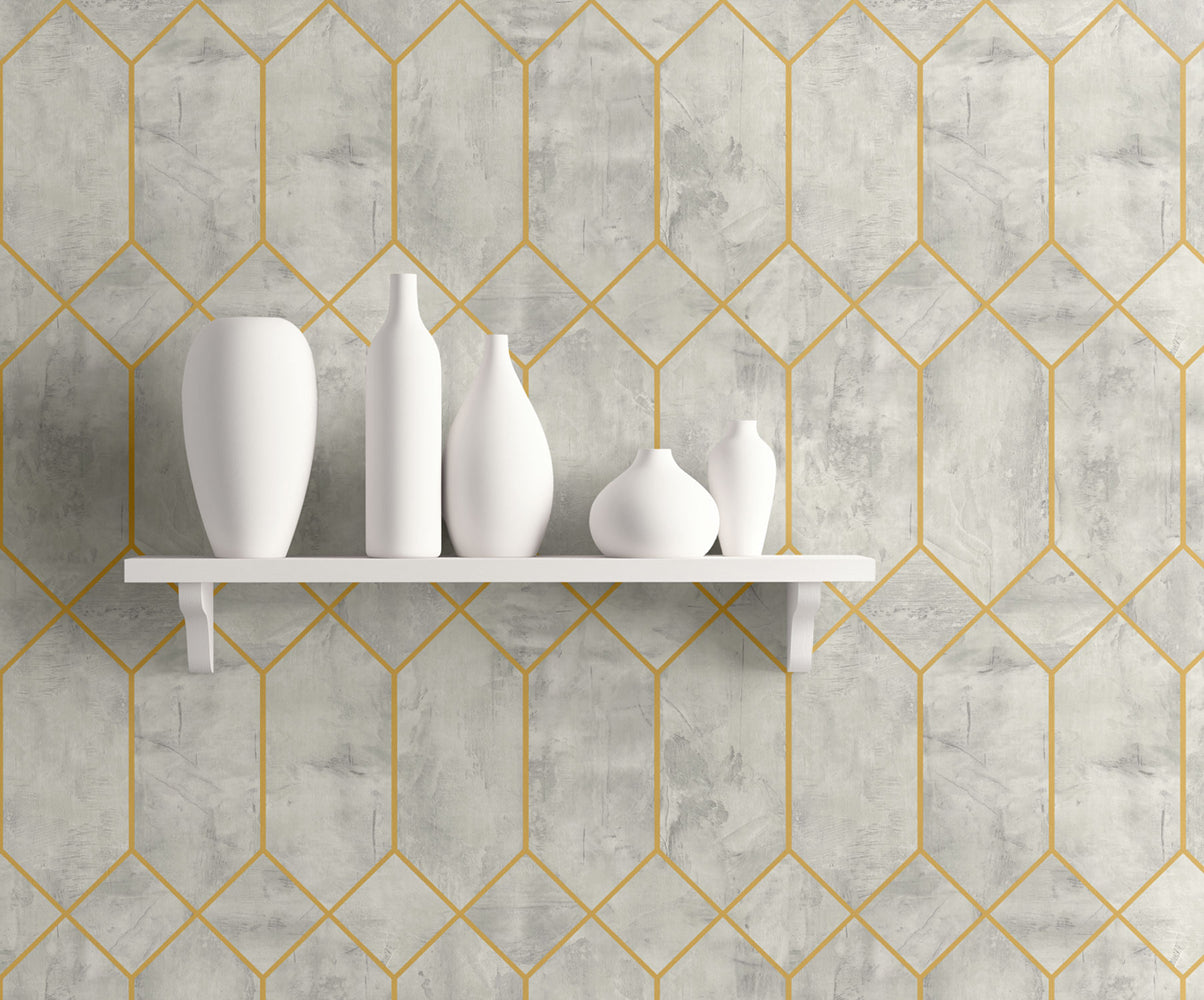 Living with Art Geometric Faux Unpasted Wallpaper