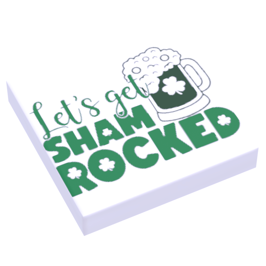 Let's Get Shamrocked St. Patrick's Day LEGO Tile