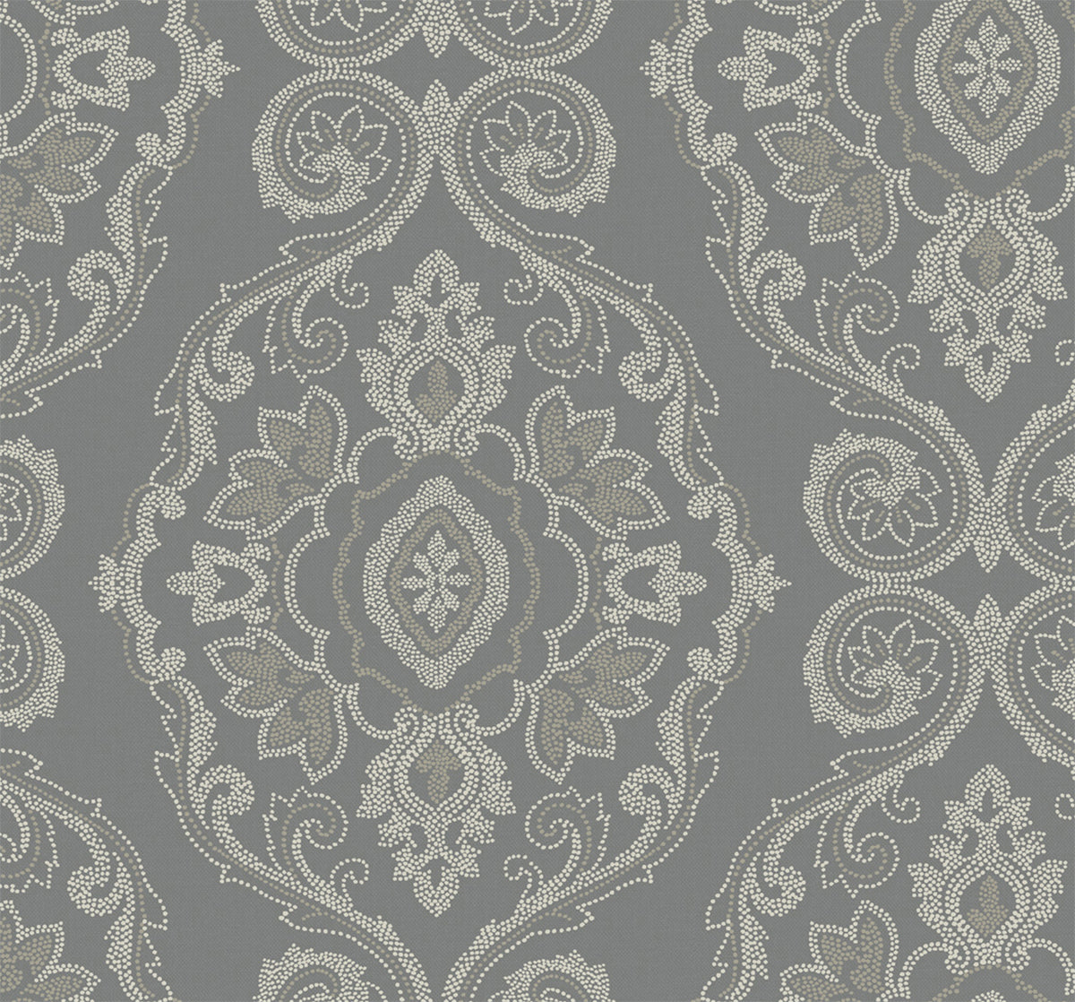 Beach House Nautical Damask Unpasted Wallpaper