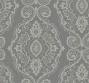 Beach House Nautical Damask Unpasted Wallpaper