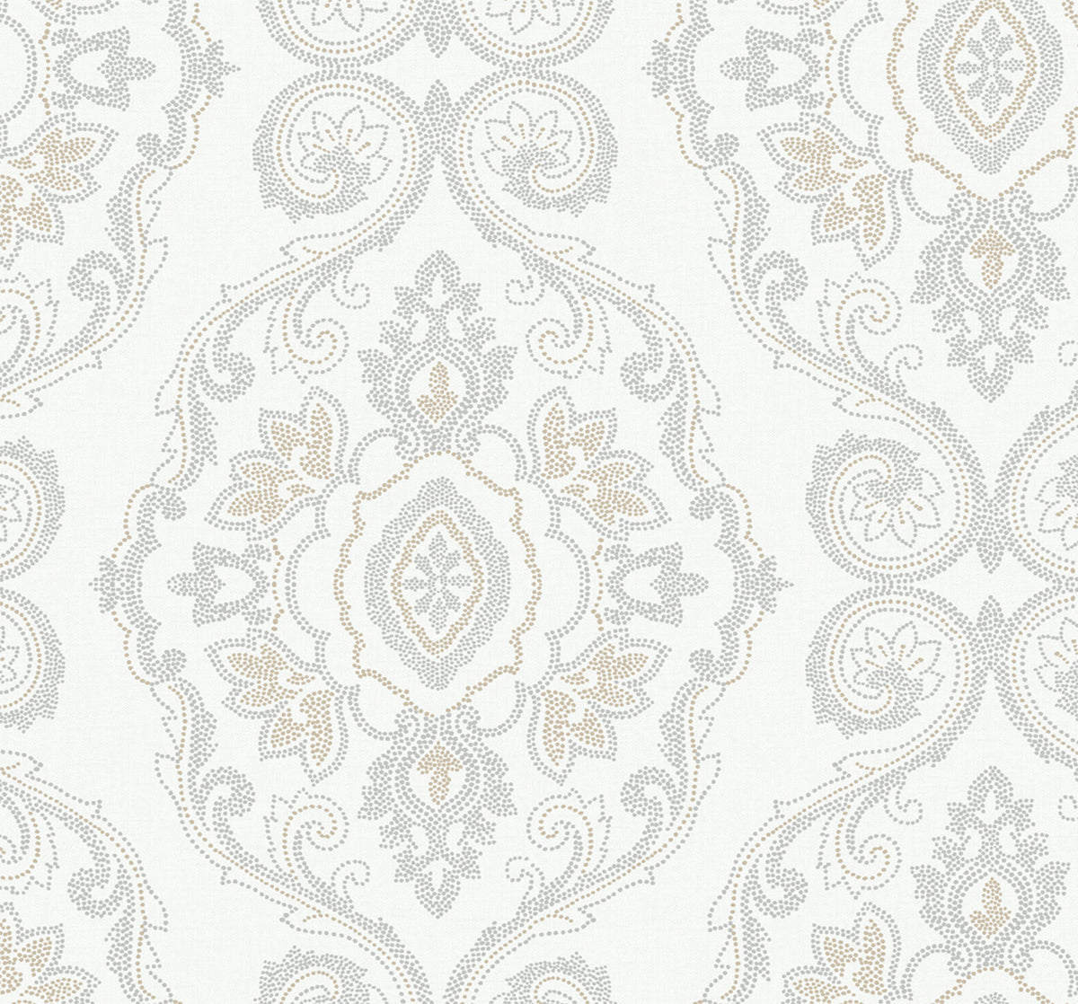 Beach House Nautical Damask Unpasted Wallpaper