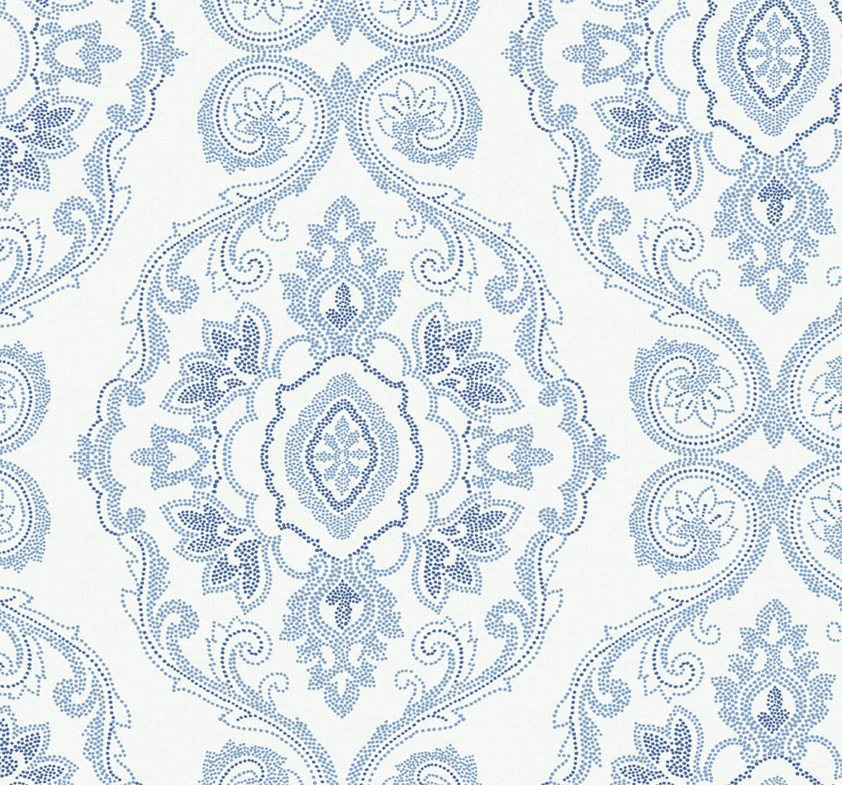 Beach House Nautical Damask Unpasted Wallpaper