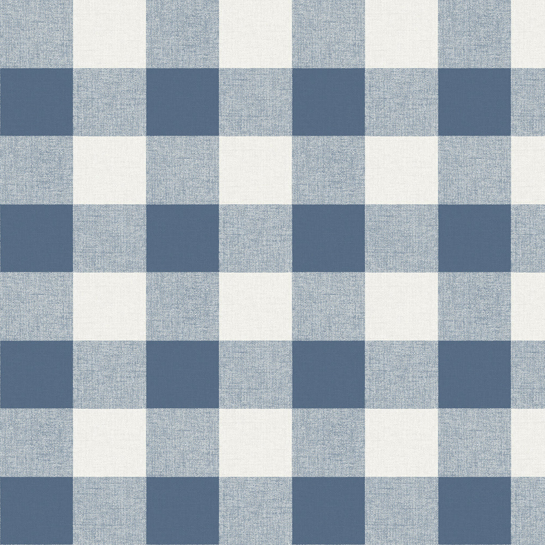 Beach House Picnic Plaid Coastal Unpasted Wallpaper
