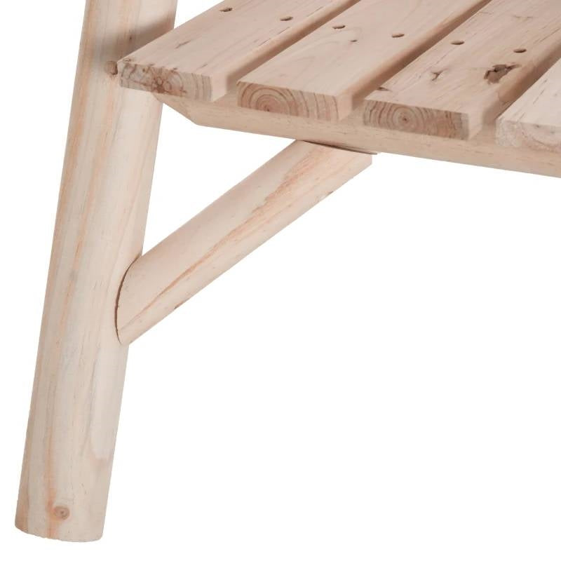 Adirondack Patio 2 Chair Lounger with Center Coffee Table, Natural