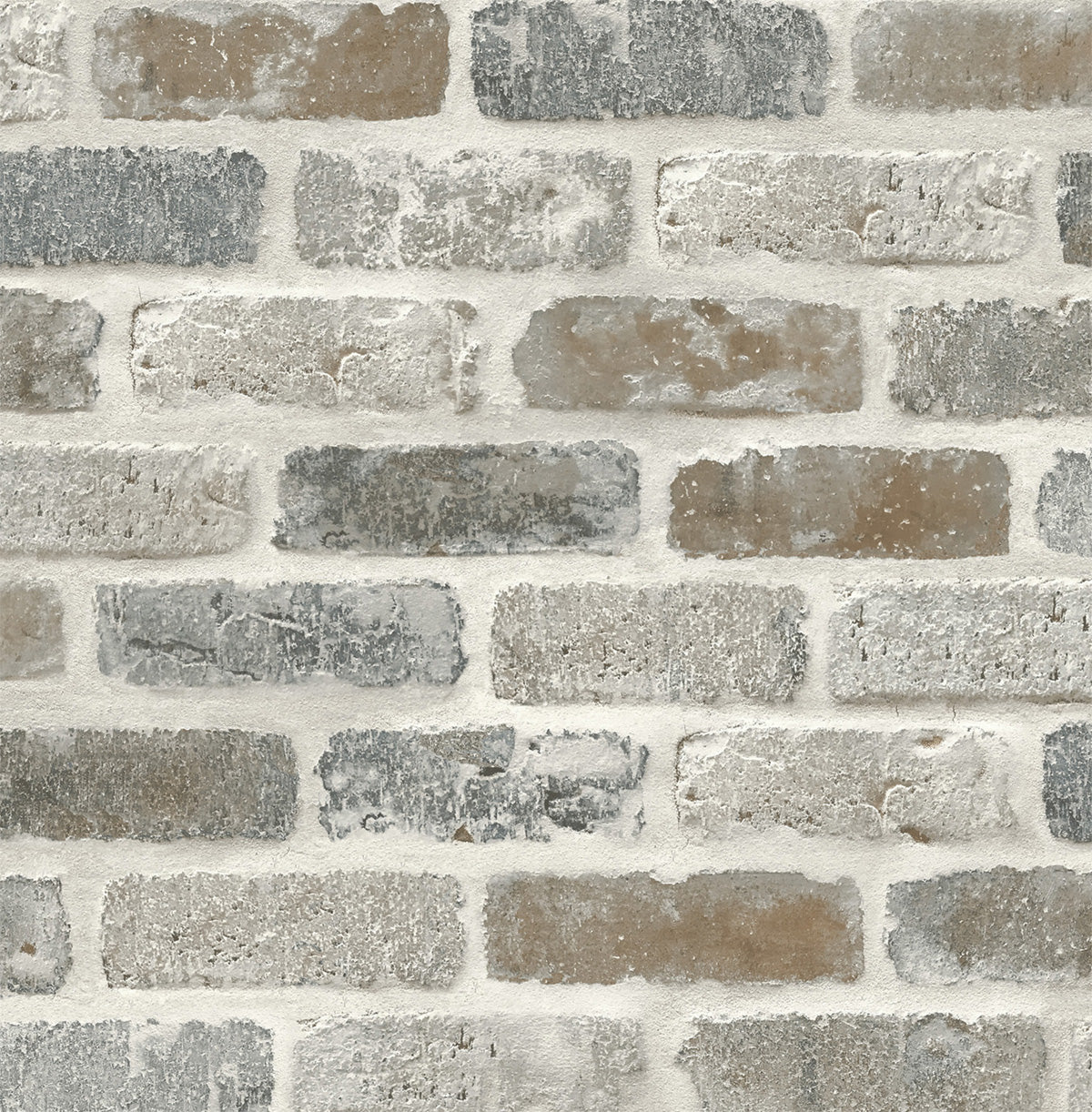 Washed Faux Brick Peel and Stick Removable Wallpaper