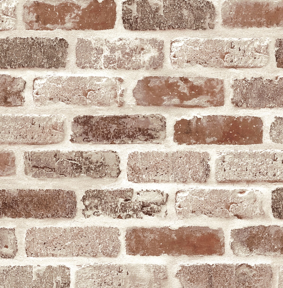 Washed Faux Brick Peel and Stick Removable Wallpaper
