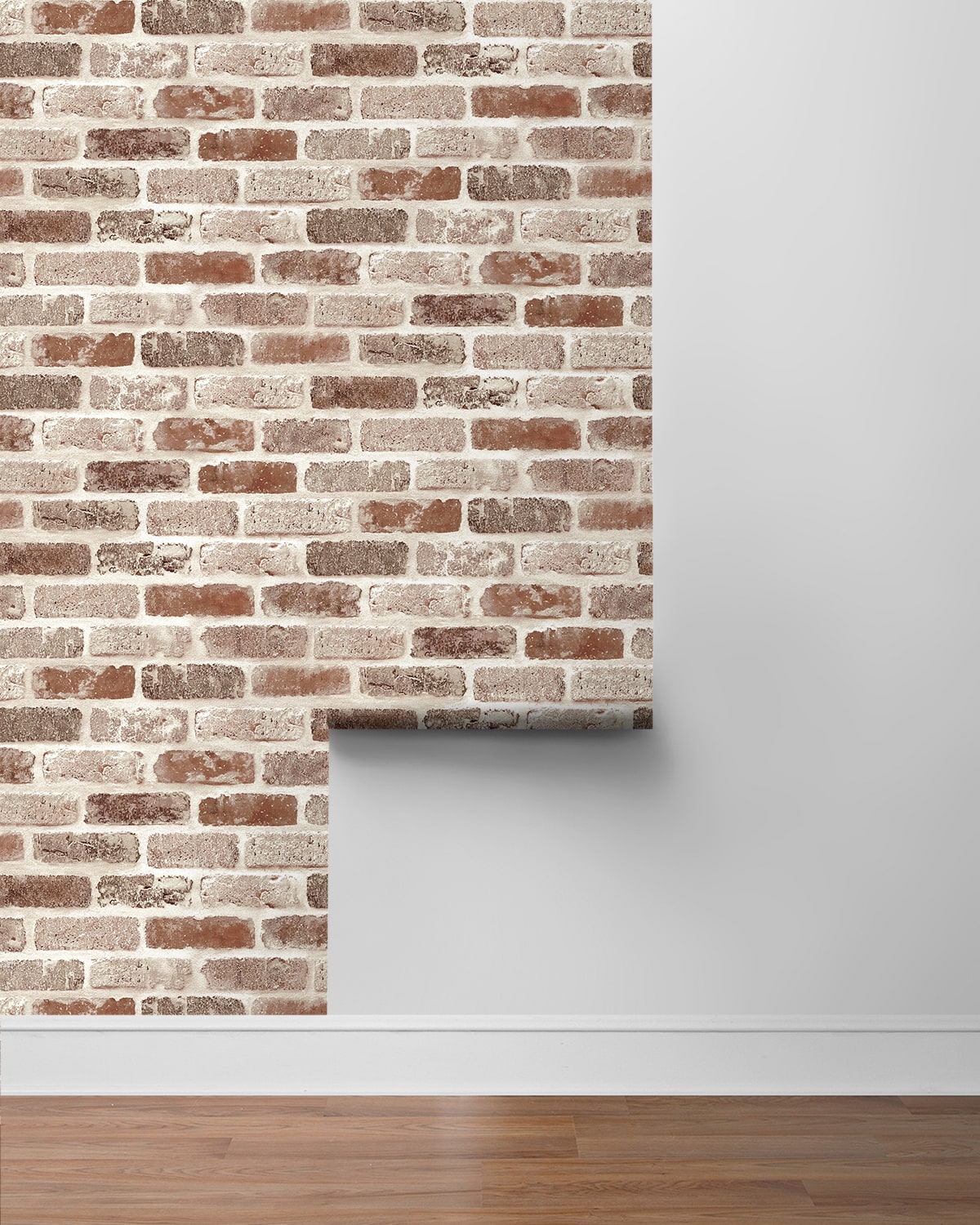 Washed Faux Brick Peel and Stick Removable Wallpaper