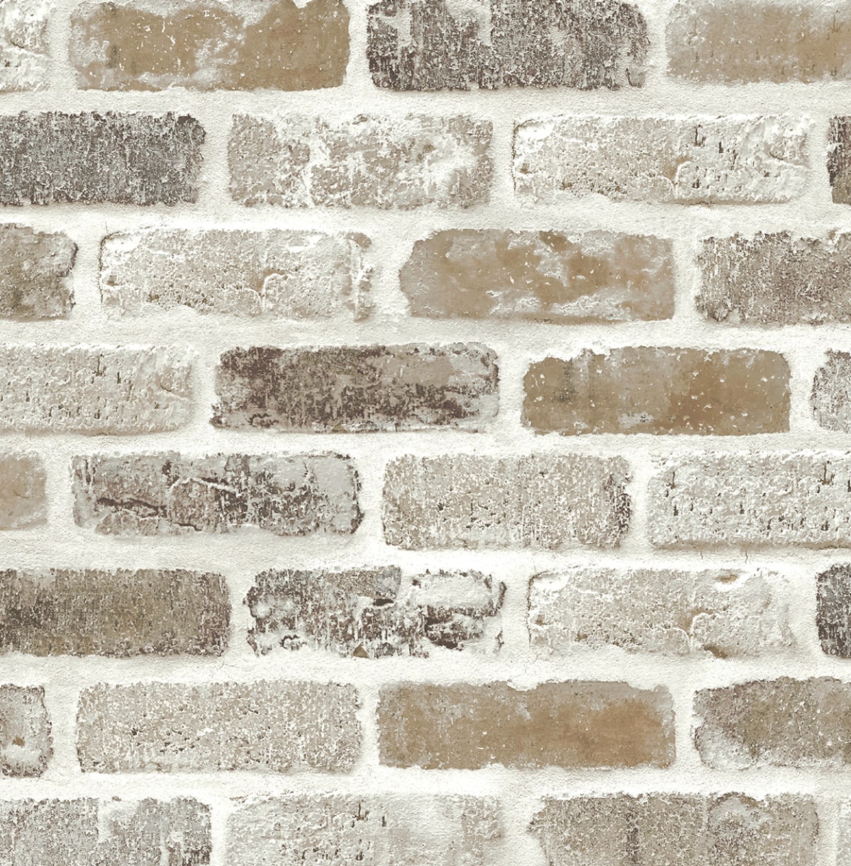 Washed Faux Brick Peel and Stick Removable Wallpaper