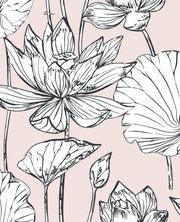 Lotus Floral Peel and Stick Removable Wallpaper